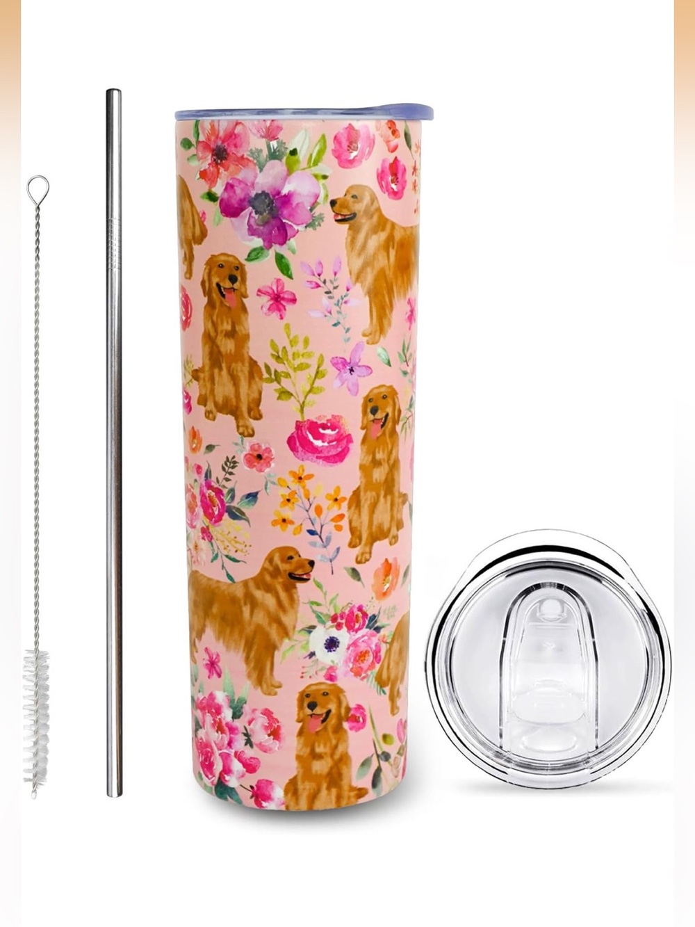 Coffee Cup for Women Golden Retriever Travel Mug 20 Oz Stainless Steel Insulated